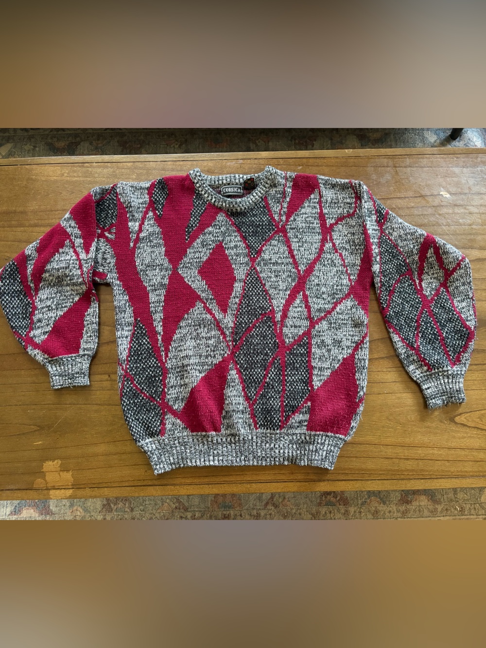 Vintage Men’s Grandpa Style Crew Neck Knit Sweater